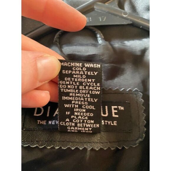 Vintage Dialogue QVC Style Diamond Stitch Black Leather Jacket Women’s M - Picture 13 of 15